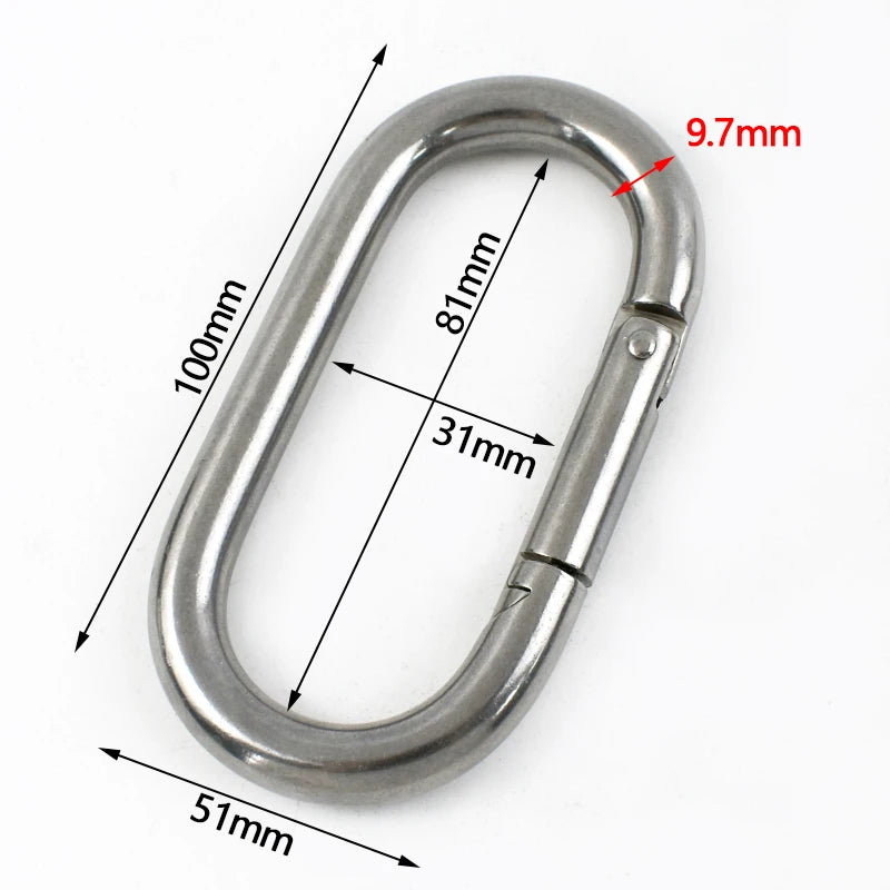 Edelstahl Schnallen 5-10 cm ovaler Snap-Ring Karabiner für Schlüsselanhänger