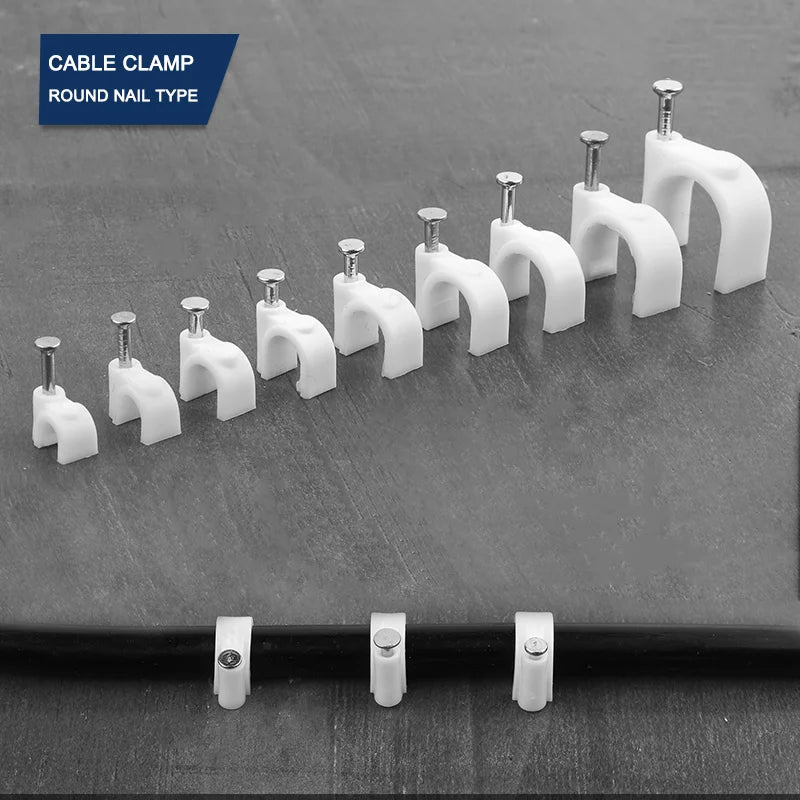 Perfekte Kabelorganisation: 100 weiße Kreis-Nagel Clips für 4-12mm Kabel