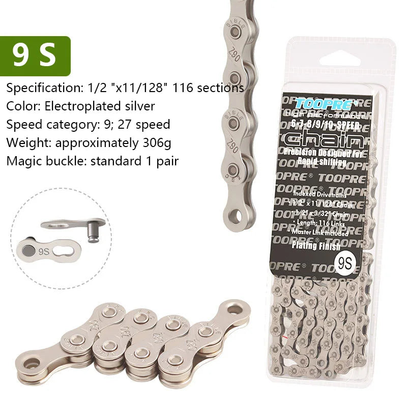 Langlebige MTB-Kette mit Rostschutz, 6-12-fach kompatibel, 11 Abschnitte