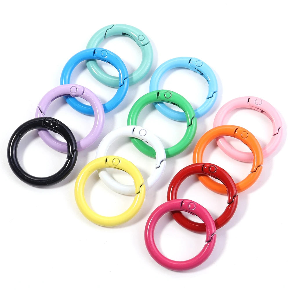 5-10Pcs Metall O-Ring Karabinerclips 25/35/41mm mit Federverschluss