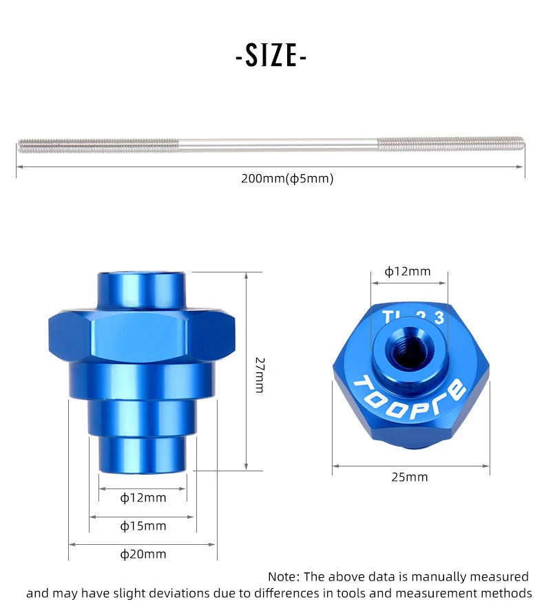 Präzise - stabil: Befestigungsstange für 12/15/20mm Fahrradnaben aus Aluminium