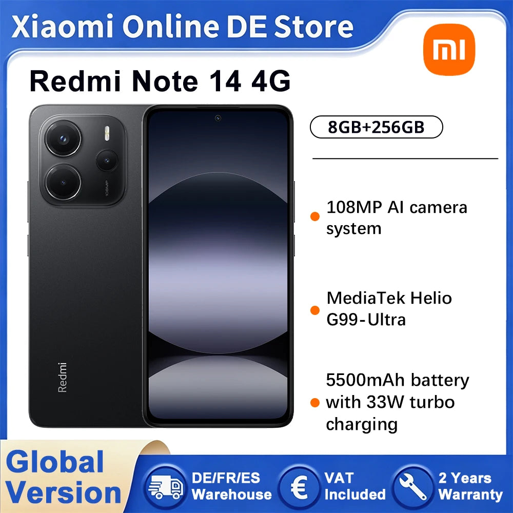 Redmi Note 14 4G Smartphone European Version MediaTek Helio G99