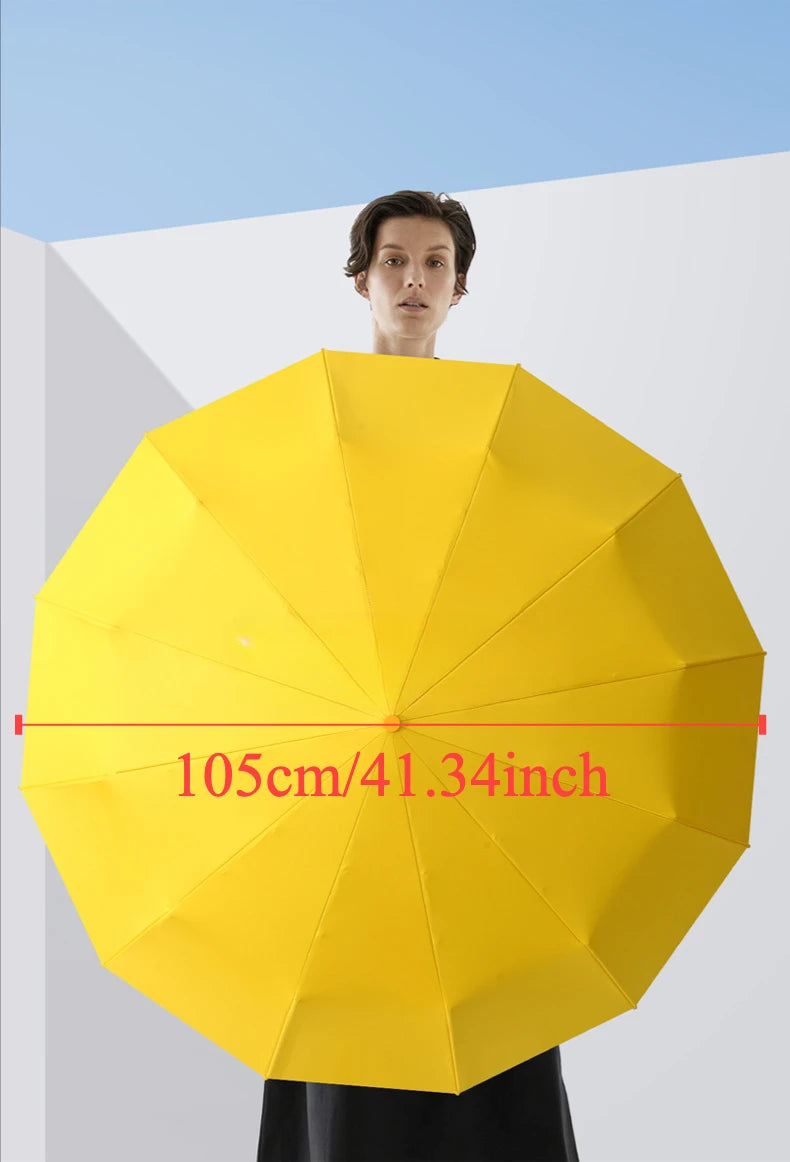 Robuster großer Automatik Regenschirm mit Windschutz und Sonnenschutz