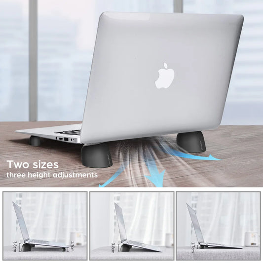 Ergonomischer Mini Laptop Riser Notebook Ständer Kühlfüße Schwarz Grün