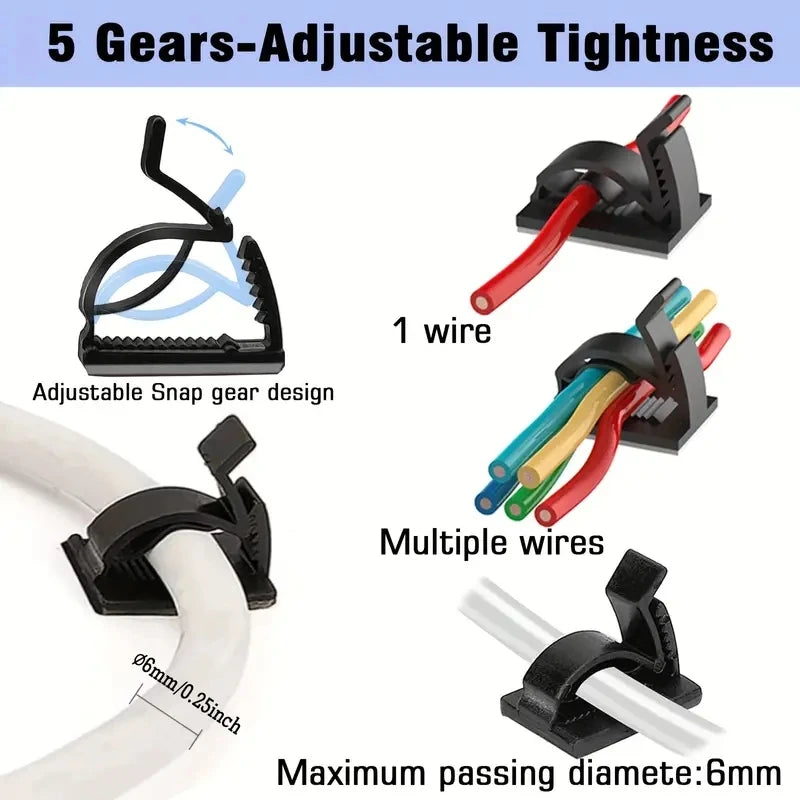 50x Mini Outdoor Kabelclips Selbstklebend für Deko Lichterketten - Kabel
