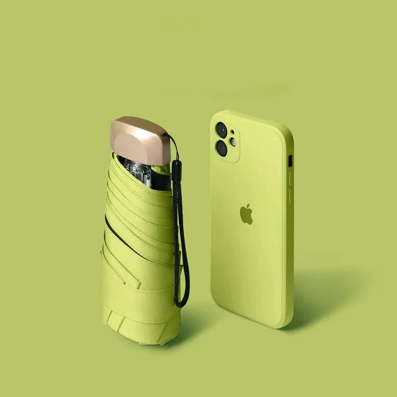 Mini Taschenschirm UV-Schutz faltbar Vinyl Regenschirm Sonnenschirm Kapsel