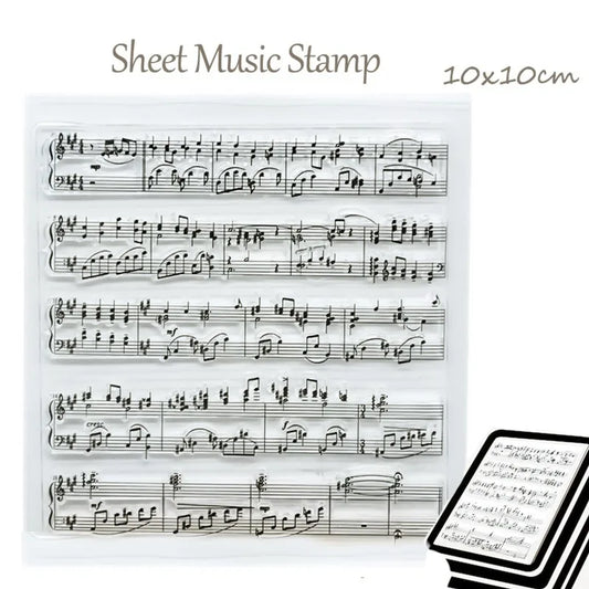 10x10cm DIY Musik Noten Stempel transparent für Sammelalbum - Handkonto