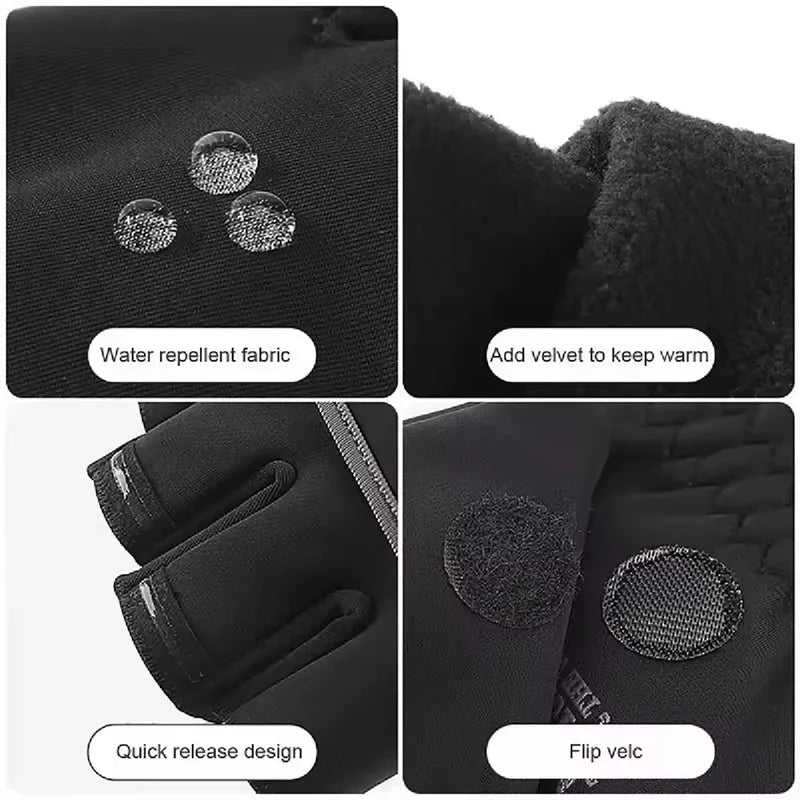 Thermo Unisex Klappenhandschuhe winddicht und warm für den Winter