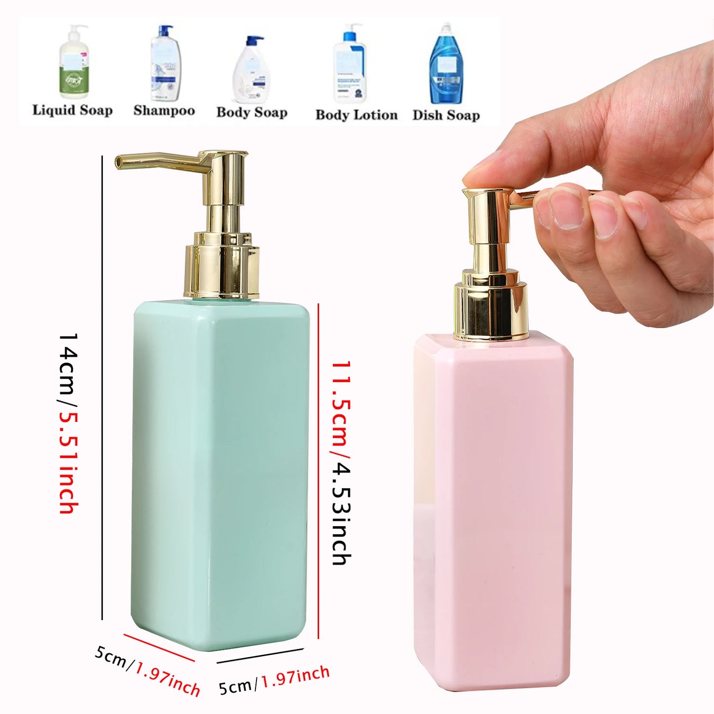 250ml Quadratischer Seifenspender für Bad & Küche – Kunststoff Nachfüllflasche