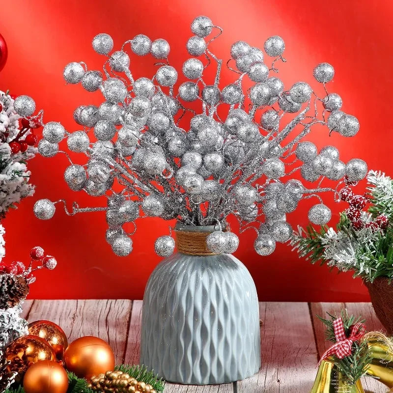 Funkelnde Mini-Kugeln Baumzweige fuer Weihnachtsdeko DIY Festival Party