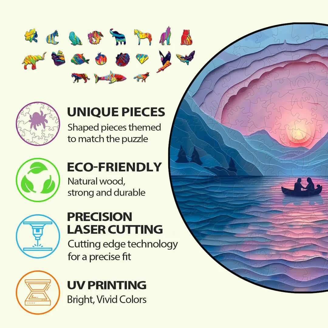 Anspruchsvolles Landschafts Holzpuzzle für Dekoration und Spiel