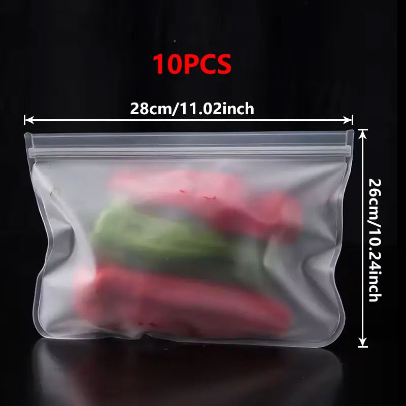 Umweltfreundliche Silikon-Aufbewahrungsbeutel 5/10 Stück, auslaufsicher