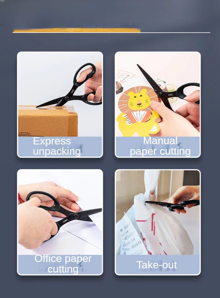 Vielseitige Edelstahl Schere für Büro, Haushalt und Hobby, schwarz