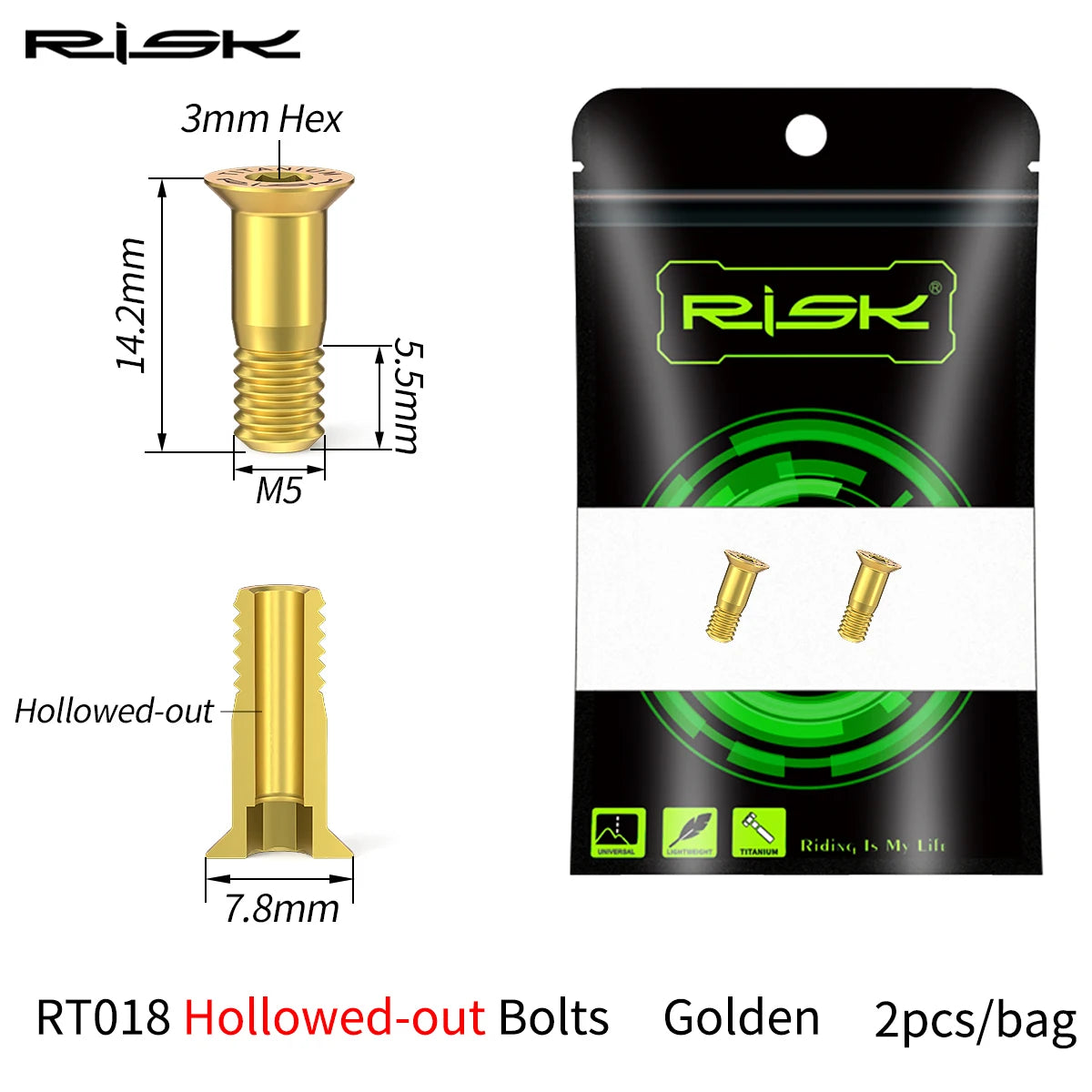 2x Fahrrad Schaltwerk Schrauben M5x14.2mm Titan für MTB Rennrad