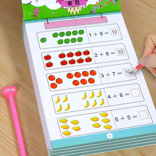 Handgeschriebenes Mathematik-Übungsbuch für Kinder 0–20 Addition Subtraktion