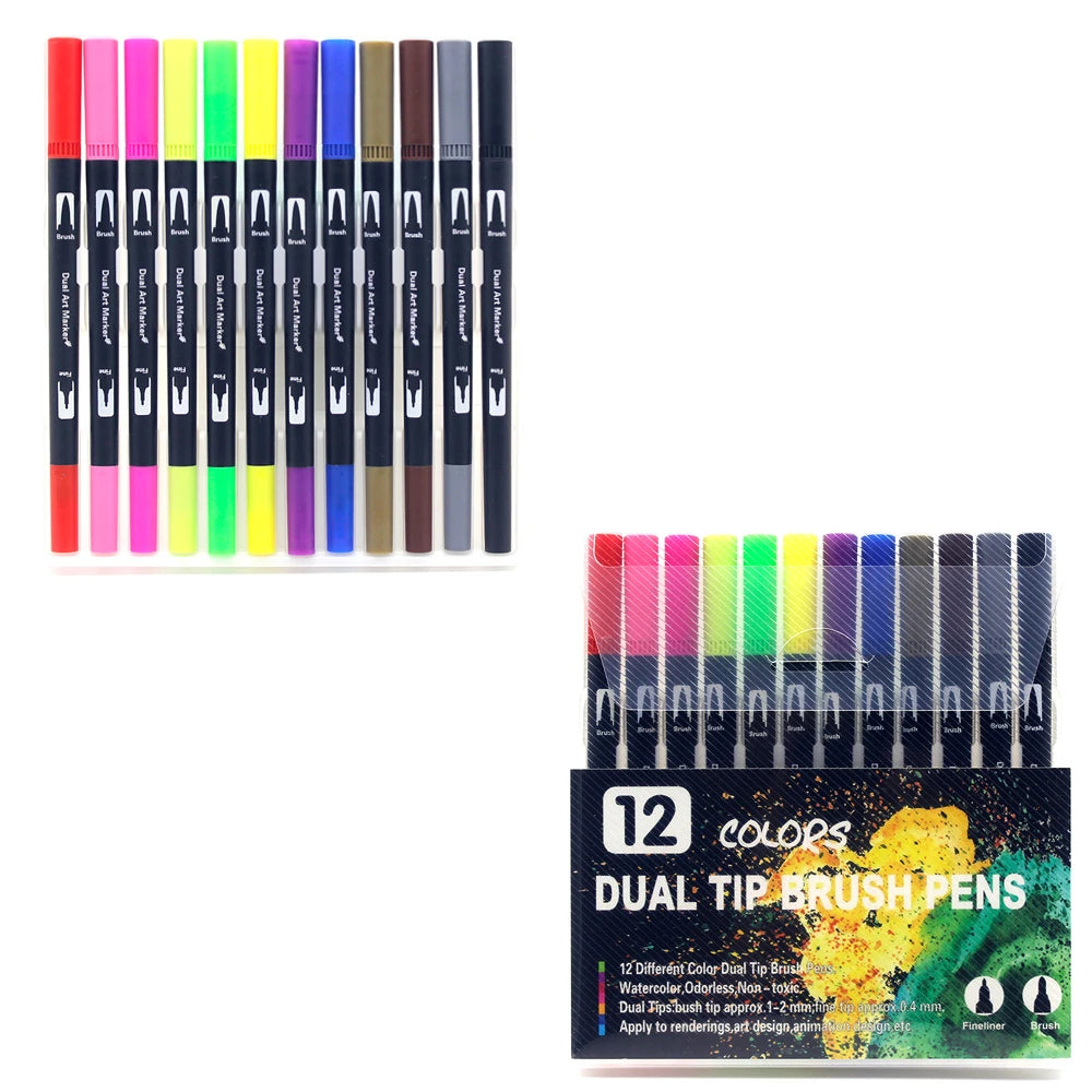 168 Farben Dual Brush Stifte für Aquarell, Manga - Schriftgestaltung