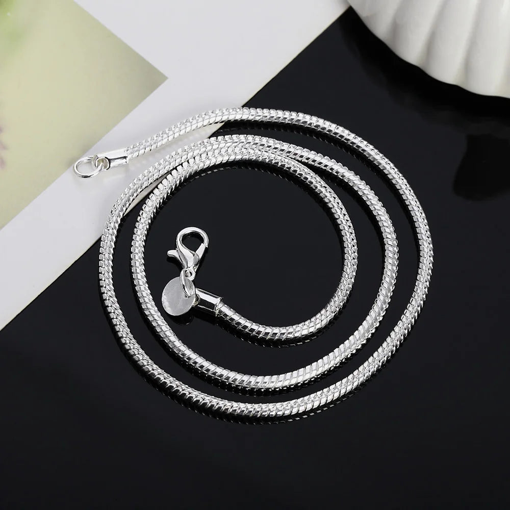 925 Sterling Silber solide Schlangenkette 40-75 cm für Damen und Herren