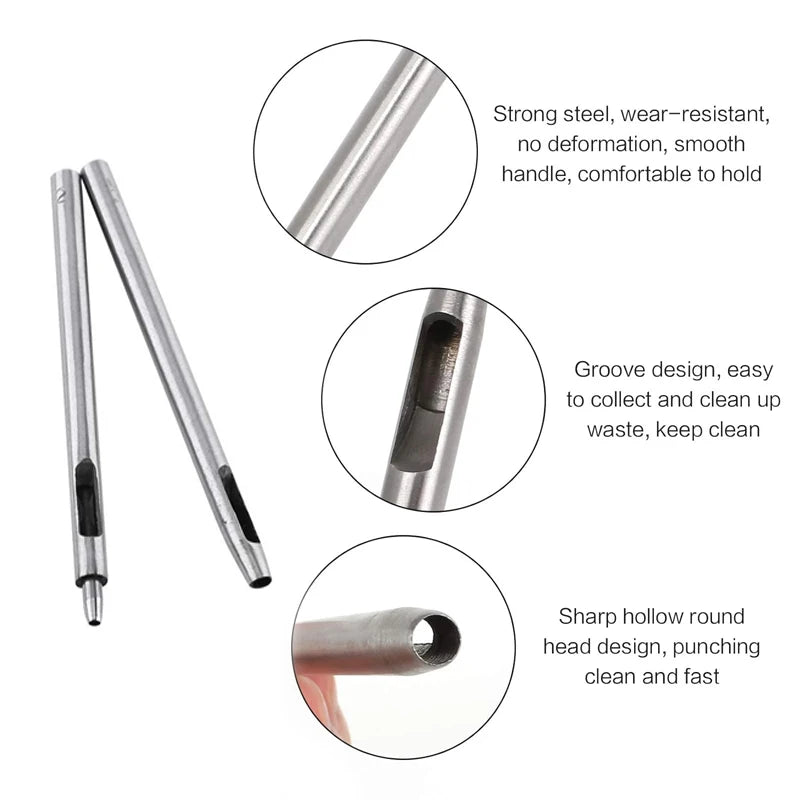 Leder Loch Stanzen Werkzeuge Set 1 bis 10 Stück für DIY Projekte