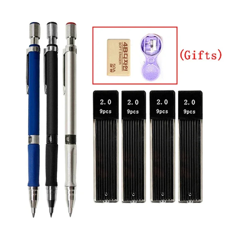 Druckbleistifte Set 2.0 mm für Skizzen und Studentenbedarf