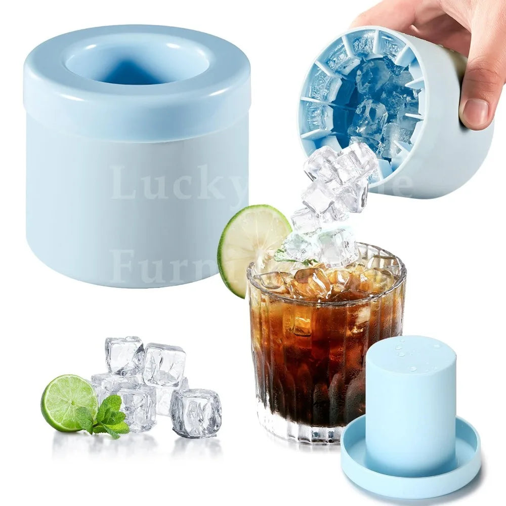 Silikon Eiswürfelform mit Eiskübel für Drinks und Partys