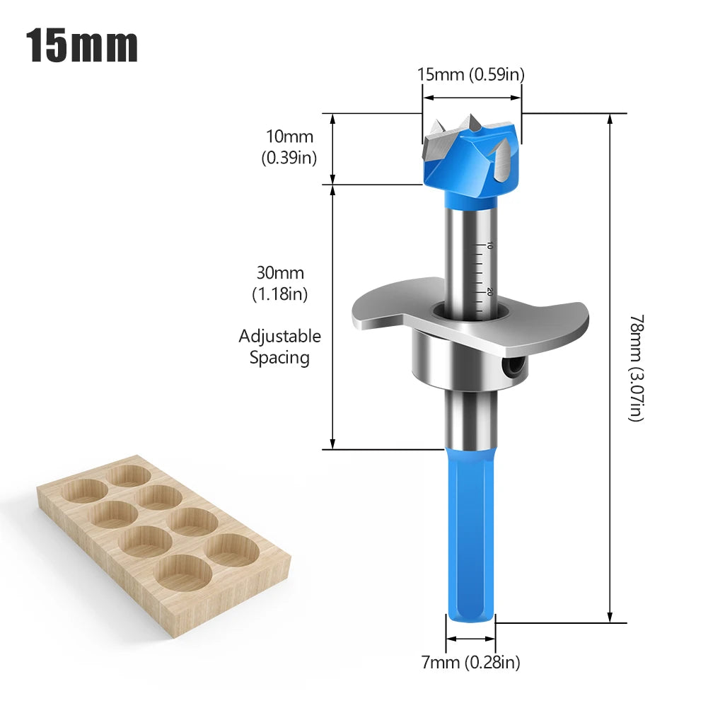 Einstellbarer sechseckiger Griff-Holzbearbeitungsloch-Bohrer mit harter Legierung