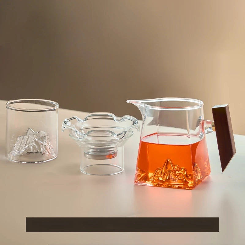 GIANXI Teetasse 350 ml Pyrex Tee-Set mit Griff und Filter handcrafted