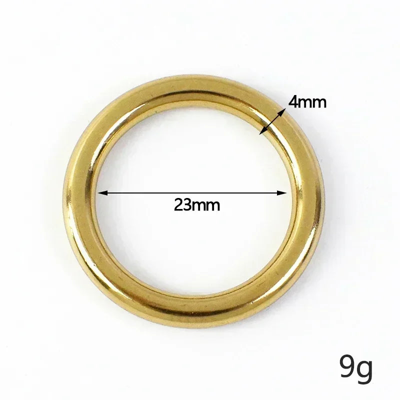 Massiver Messing O-Ring Schnalle 8-51mm für Hundeleine Gurtband 2/5/10 Stk.