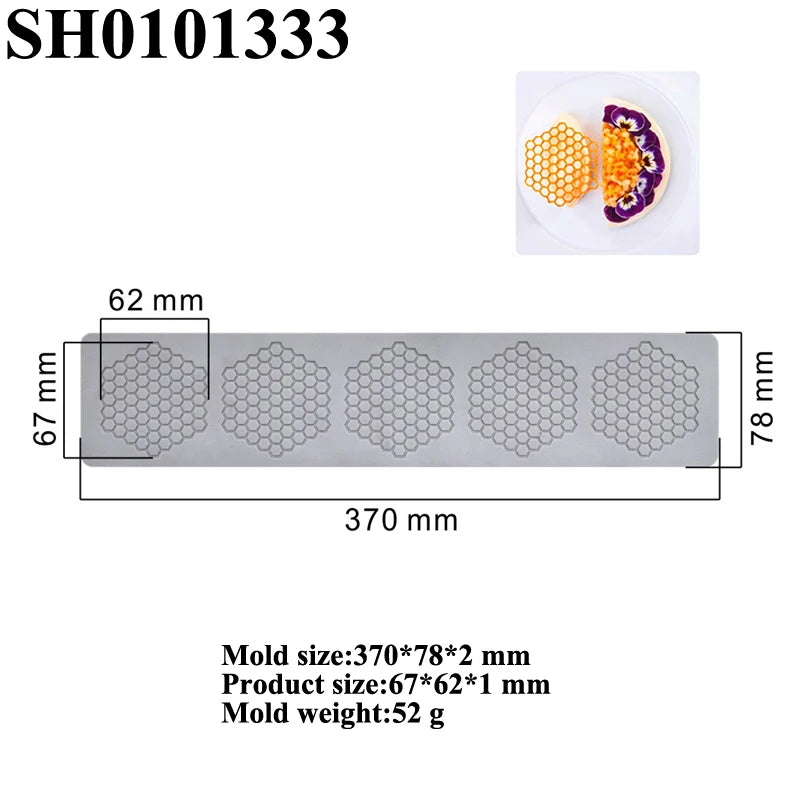 Lebensmittelgeeignete Silikon Wabenform Matte für Kuchen und Desserts