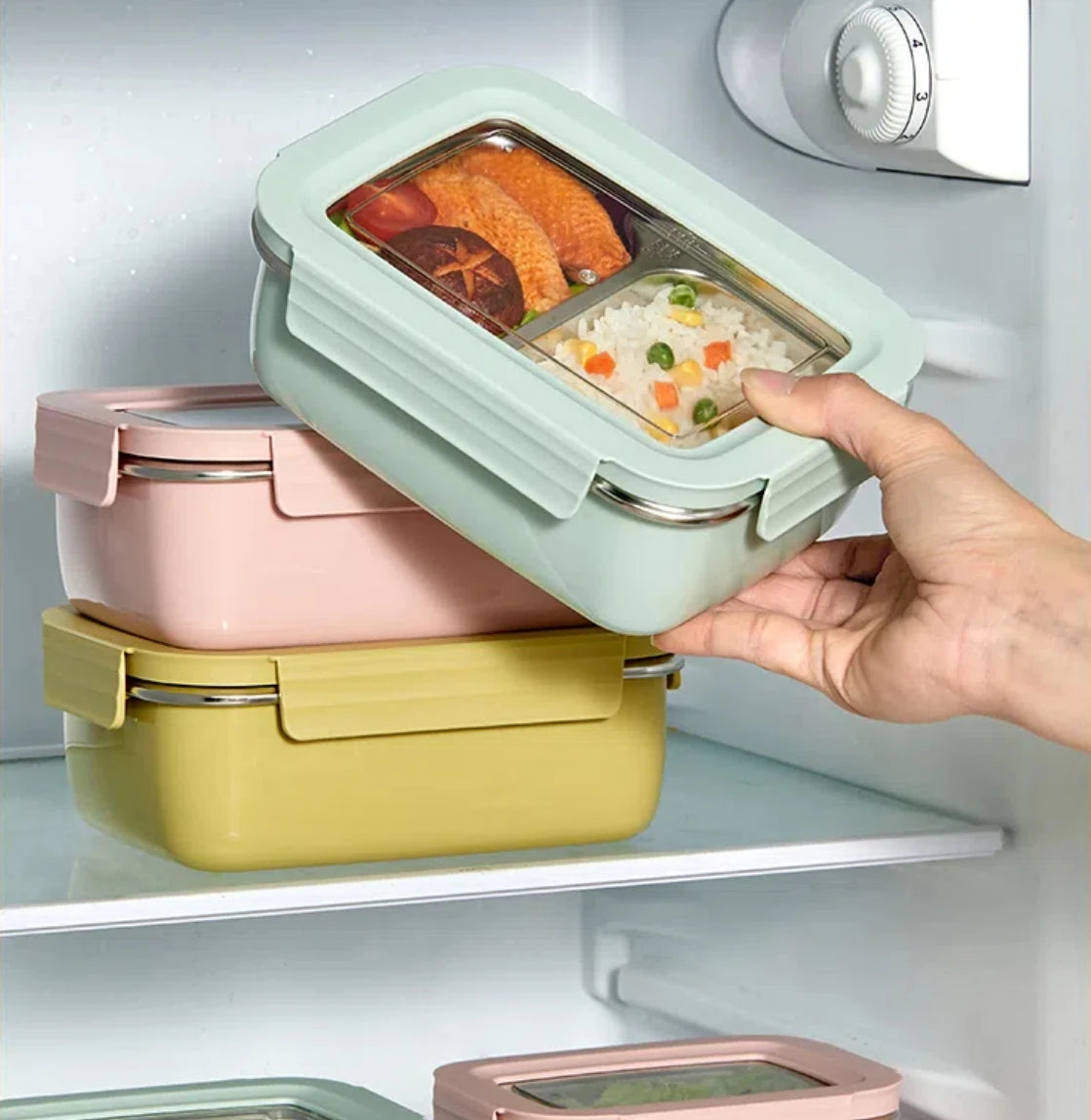 304 Edelstahl Geteilte Lunchbox – Mikrowelle, Dicht, für Schule & Büro