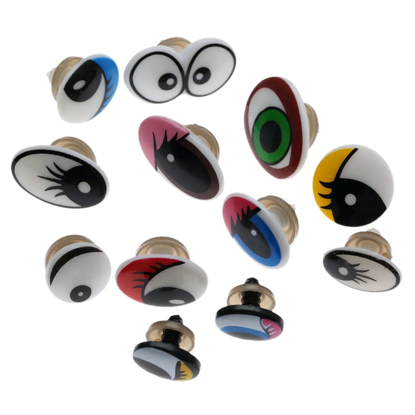 10 Kunststoff Sicherheitsaugen mit Unterlegscheiben für DIY Puppen Spielzeug