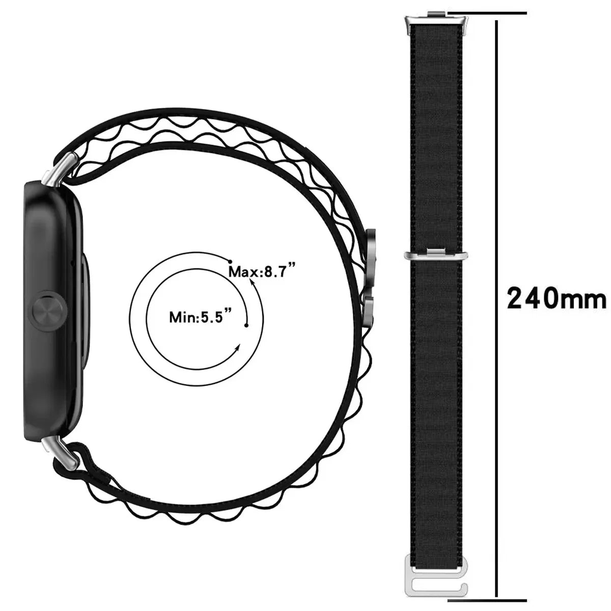 Elastisches Nylon Uhrenarmband kompatibel mit Xiaomi Redmi Uhr-Yabubestshop