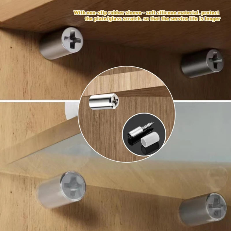 8/20er Set selbstschneidende Kreuzschrauben Gummihülse für Möbel & Glas