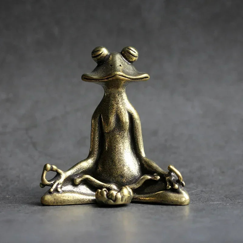 Retro Kupfer Weihrauchhalter Zen Frosch aus Bronze – Stilvoll - Langlebig, 5x5 cm