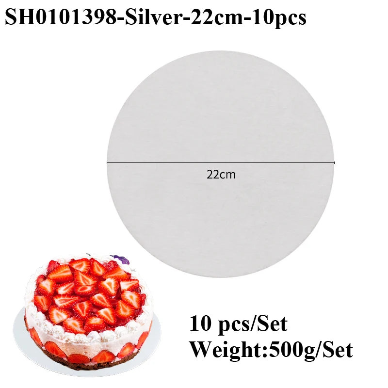 Runde Kuchenkartons 10-30 cm mit goldener oder silberner Beschichtung