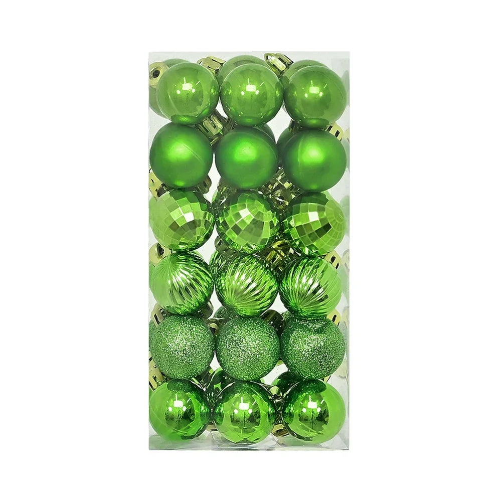 36er Set Weihnachtskugeln für festliche Baumdekoration