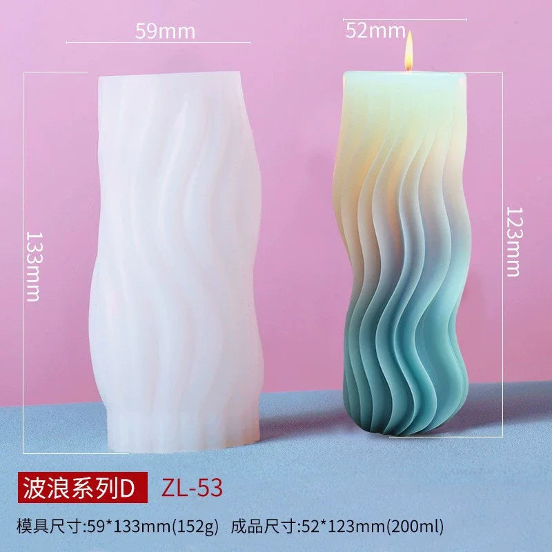 Silikonform für kreative Kerzen und Dekorationen im Wellen-Design