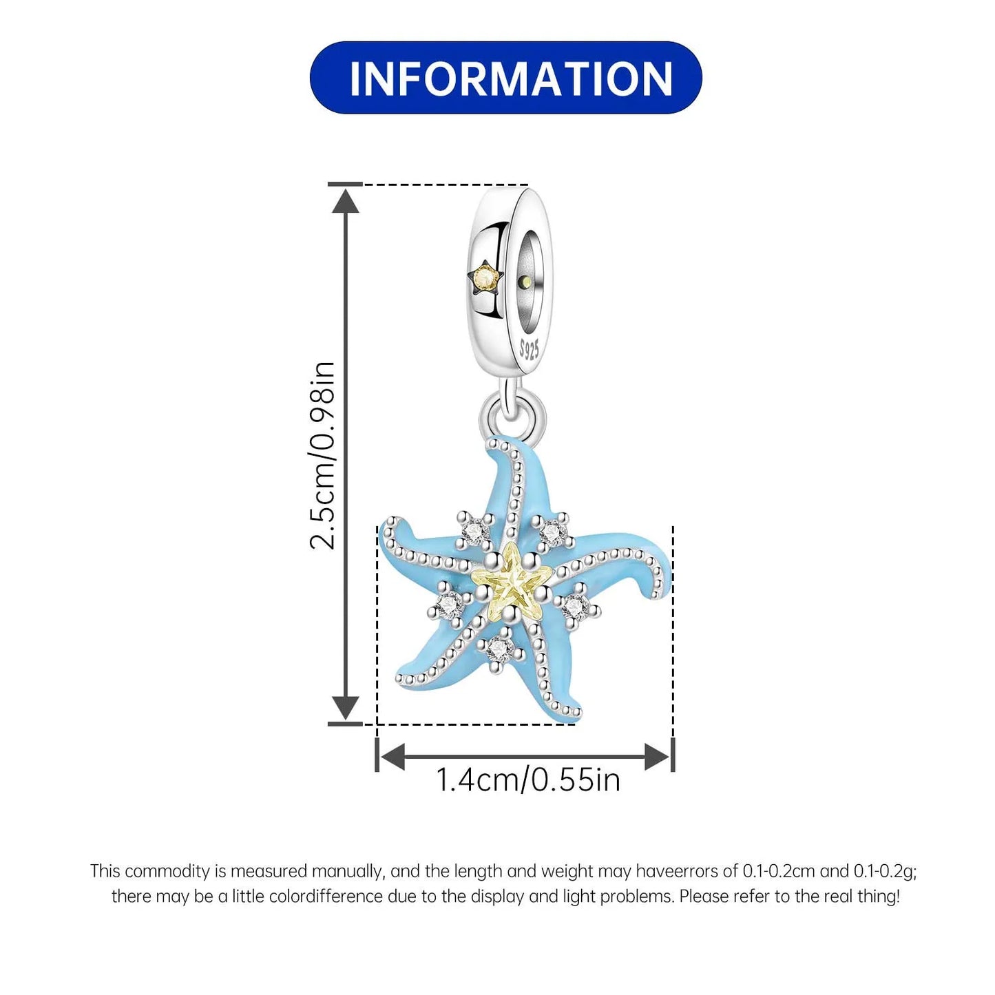 925 Sterling Silber Muschel Seestern Anhänger für Armband