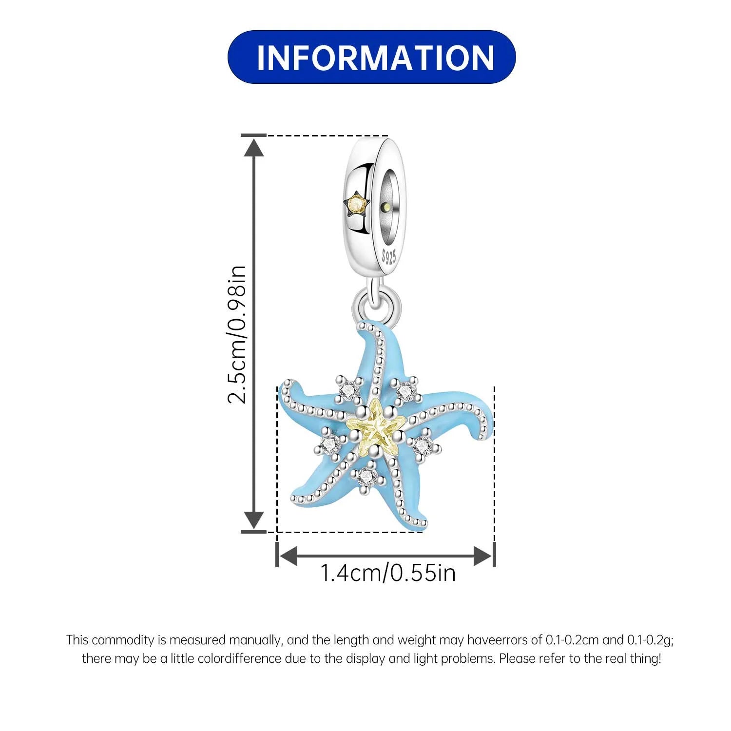 925 Sterling Silber Muschel Seestern Anhänger für Armband