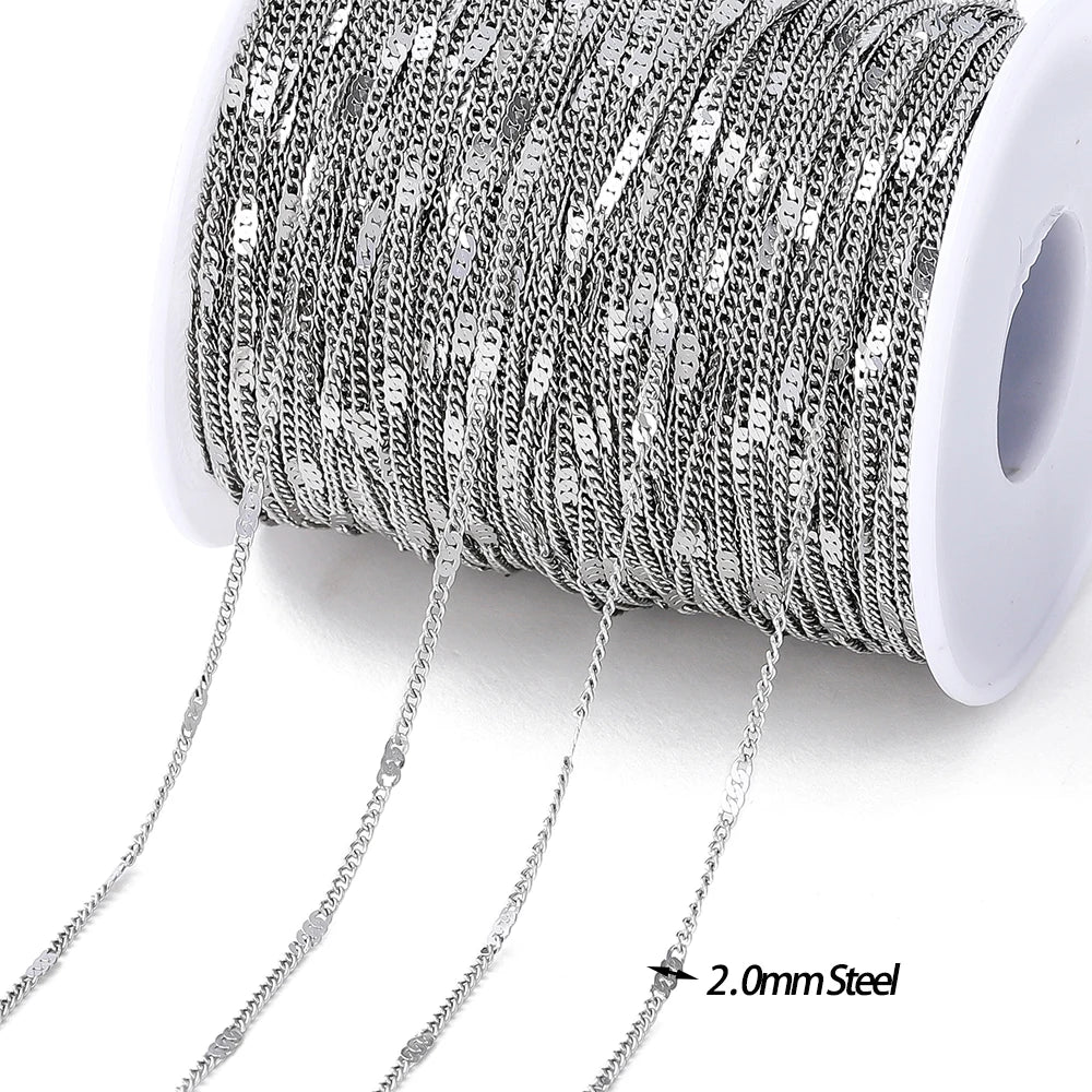 Langlebige Edelstahlkette goldfarben mit Perlen für DIY Schmuck