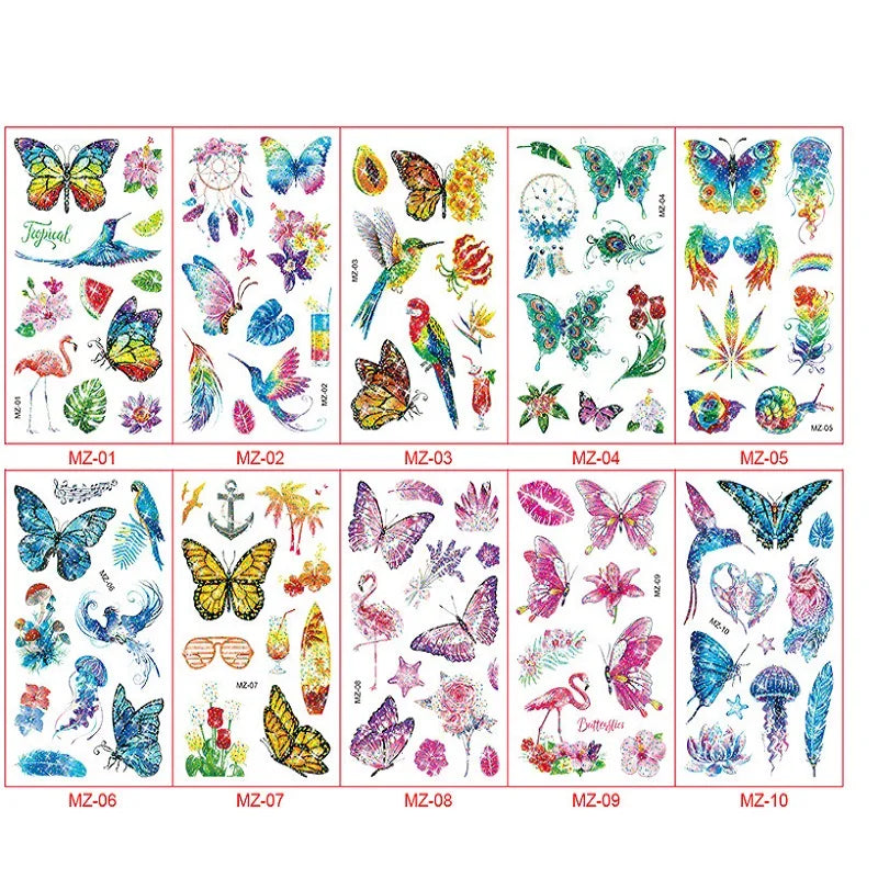 Temporäre Fußball Tattoos Set mit 10 wasserdichten Aufklebern