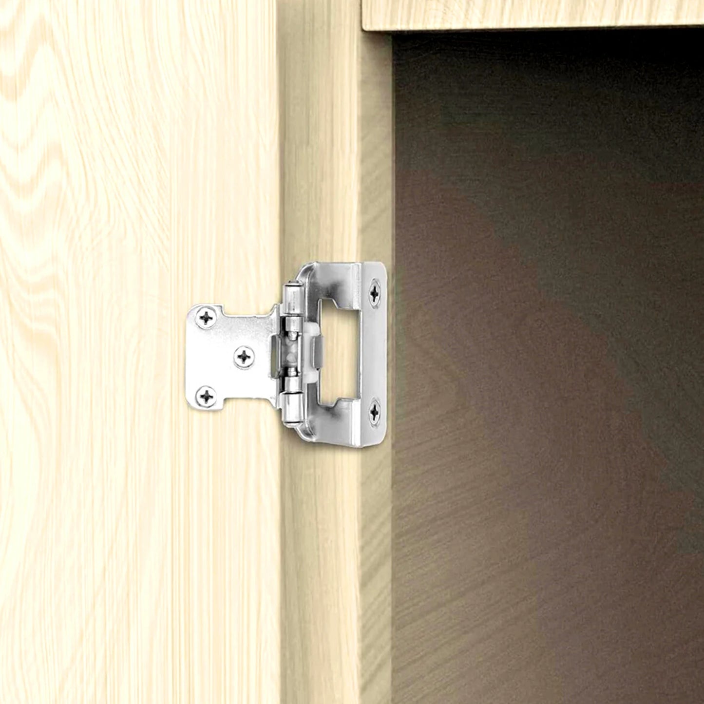 2er Set 1/2inch Overlay Stahlscharniere mit Schrauben Selbstschließend