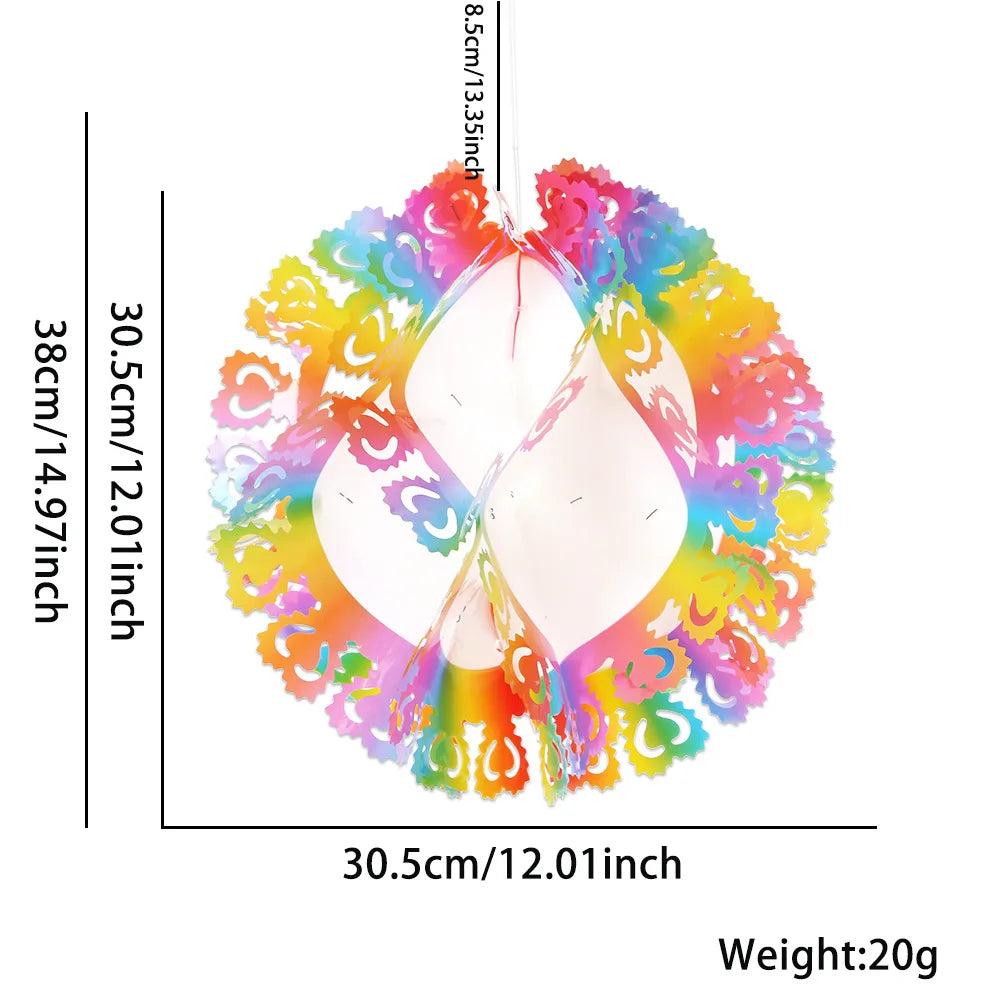 Bunte Waben Kugel Anhänger mit Liebesstern für festliche Dekoration
