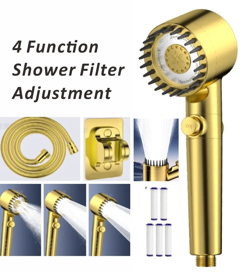 Hochdruck Duschkopf 3 Modi verstellbar mit Massagebürste Regenbrause