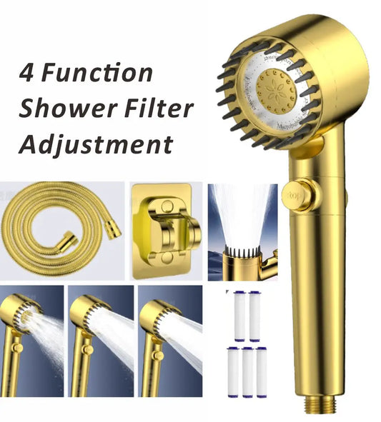 Hochdruck Duschkopf 3 Modi verstellbar mit Massagebürste Regenbrause
