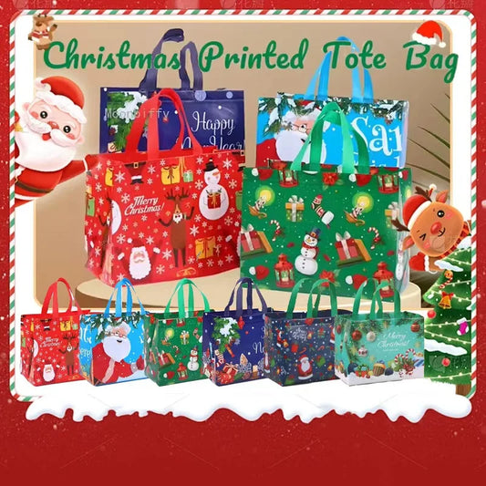 5er Set Weihnachtsgeschenktaschen mit festlichen Motiven