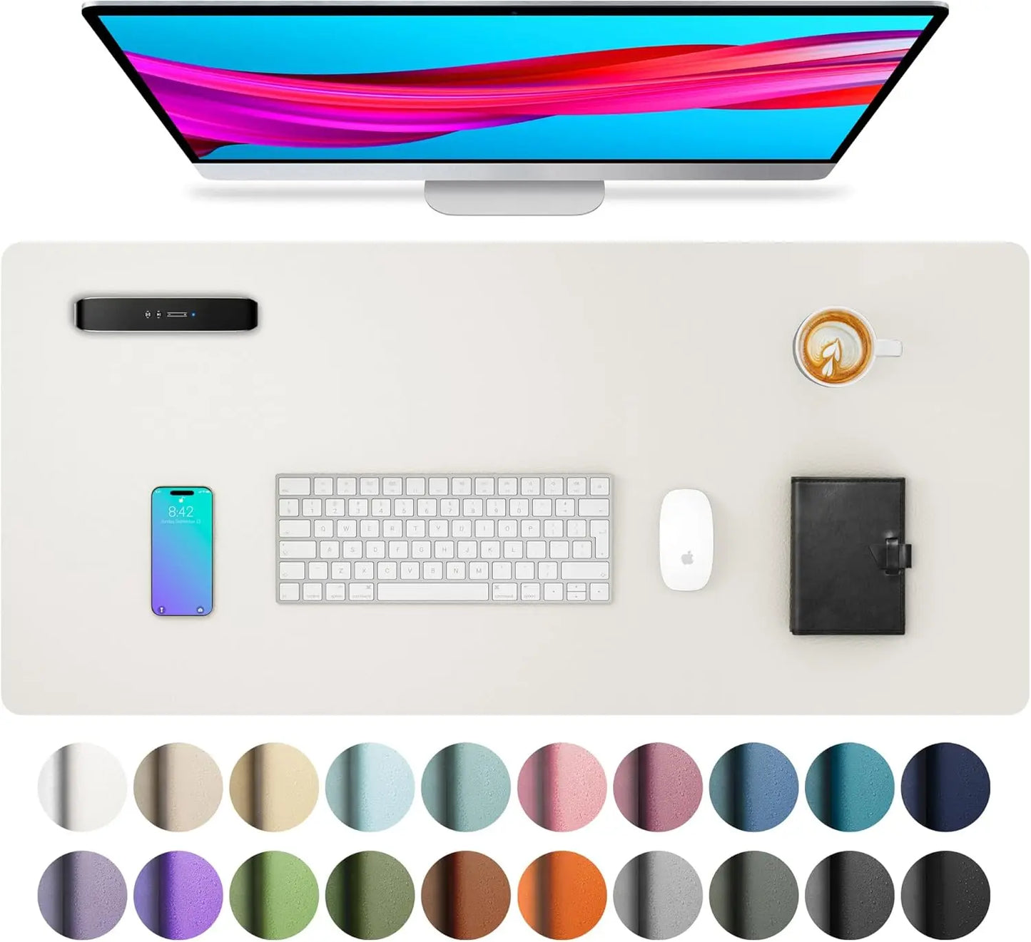 Wasserdichte große Schreibtischunterlage aus PU Leder für Büro und Gaming