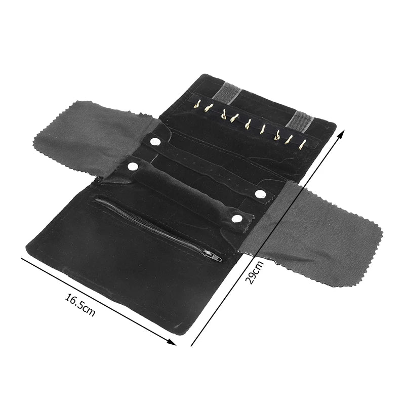 Eleganter Reise Schmuck Organizer aus Samt – Aufrollbar & Faltbar
