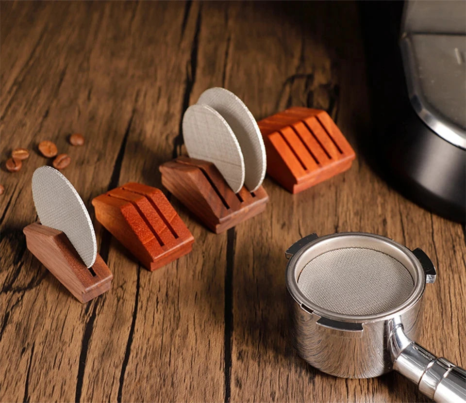 Wiederverwendbarer Holz Kaffeefilterhalter für Espresso Siebträger