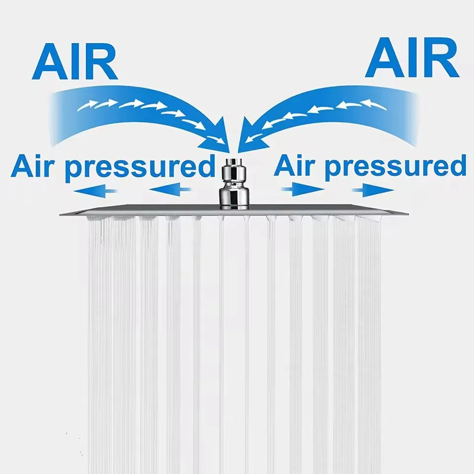 Ultra dünner Edelstahl Regen Duschkopf 8 10 12 Zoll Hochdruck Wasserfall