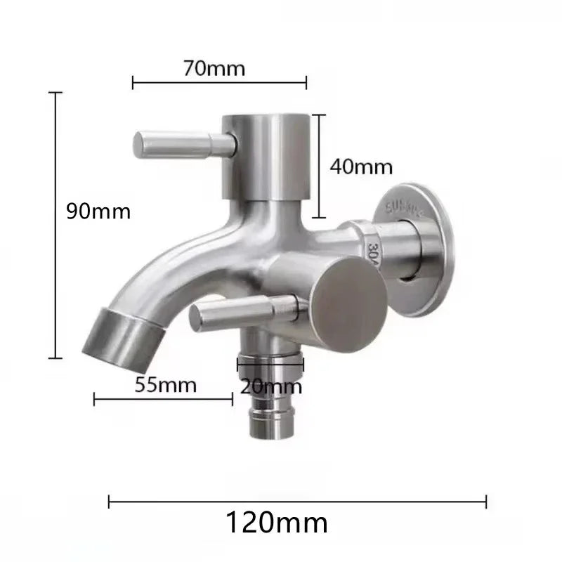 Doppelauslass-Wasserhahn 1/2\ – tropffrei, robust - ideal für Waschmaschine